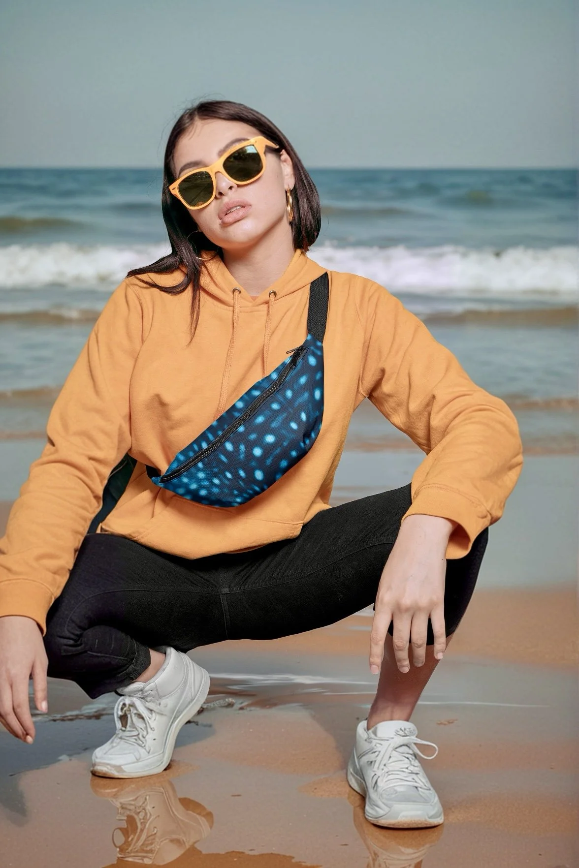 sea by shells whale shark fanny pack beach lifestyle.JPEG