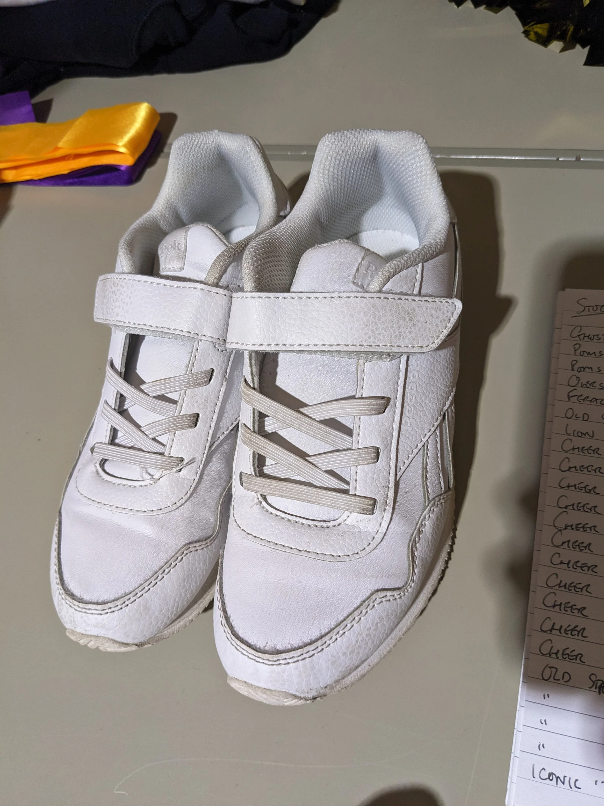 White trainers (worn) - Size 1.5 - FREE