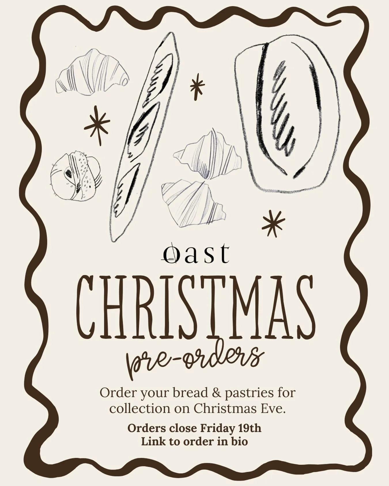 It&rsquo;s the most admin-ful time of the yearrrr 🎄 

The big day is fast approaching and this is your reminder to place your order for Christmas Eve collection! 

Bread, buns, pastries, mince pies &hellip; grab your notebook and work out how much y