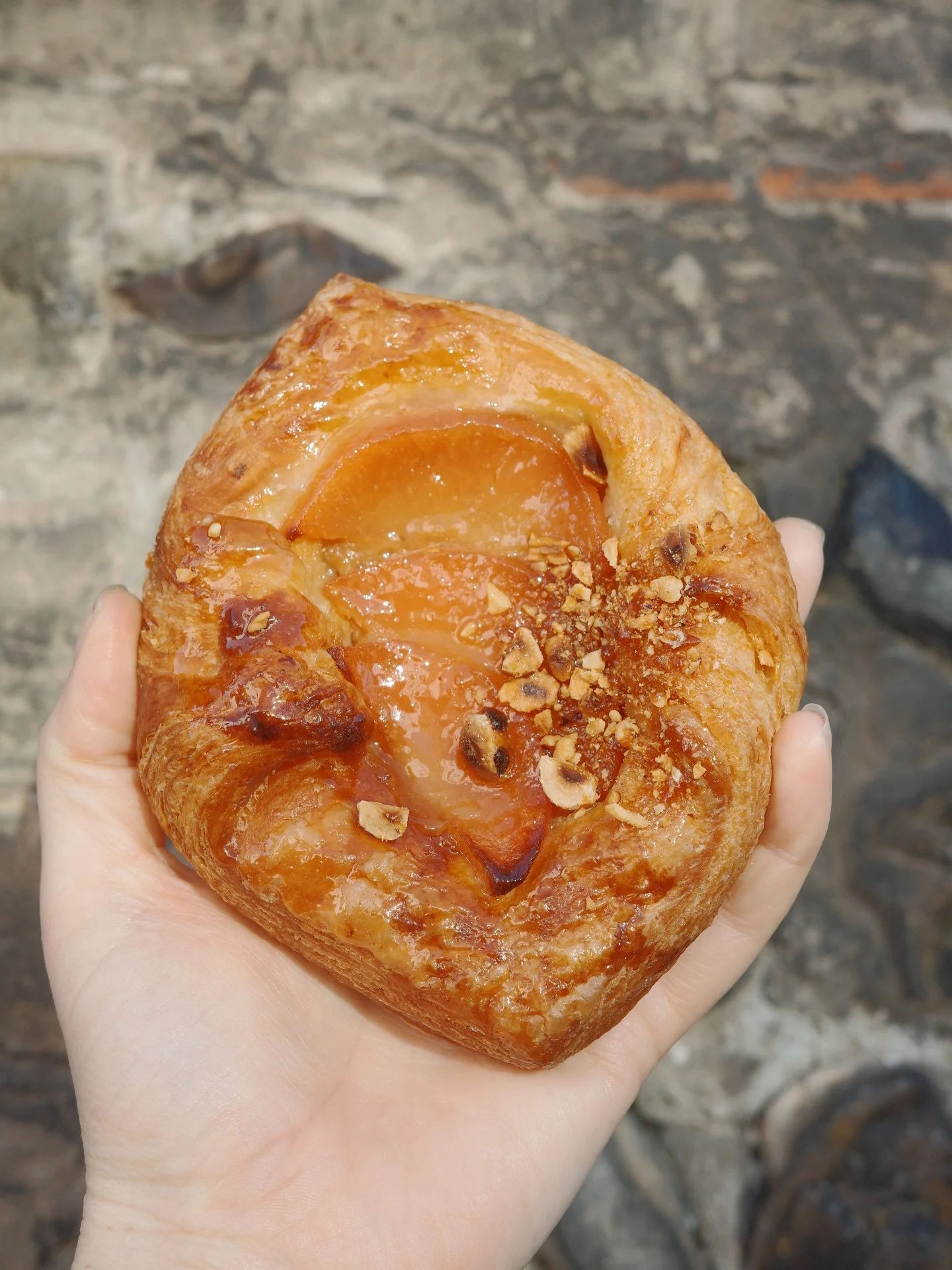 Baker&rsquo;s life lately &hearts;️ 
(This last month and a bit has been busy!)

1) quince and hazelnut danish 
2) pink fir potatoes with Brie, caramelised onions and sage pesto 
3) learning to walk the dog 
4) pistachio and cardamom buns made from c