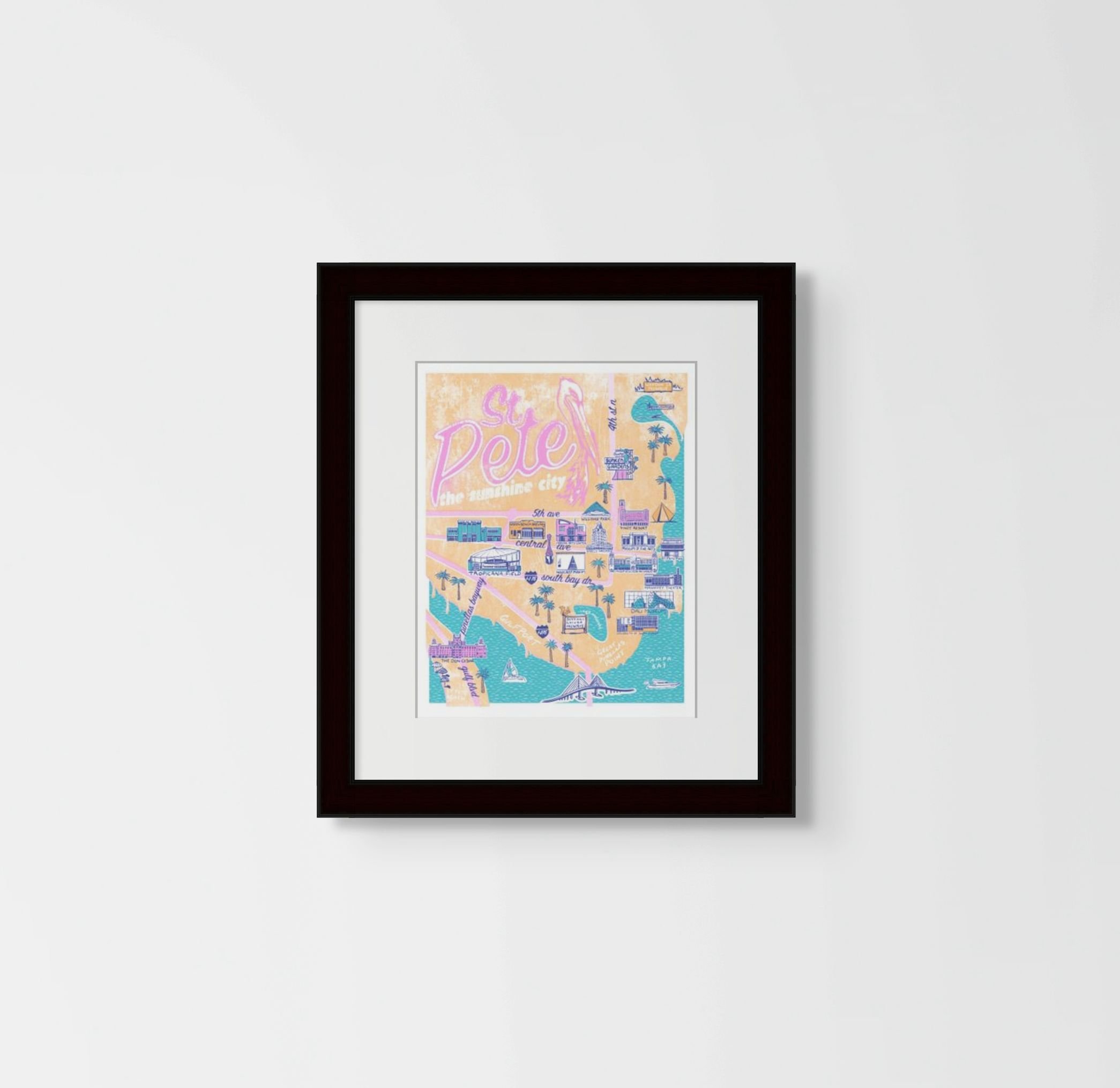 st pete map 11x14black frame with matte.jpg