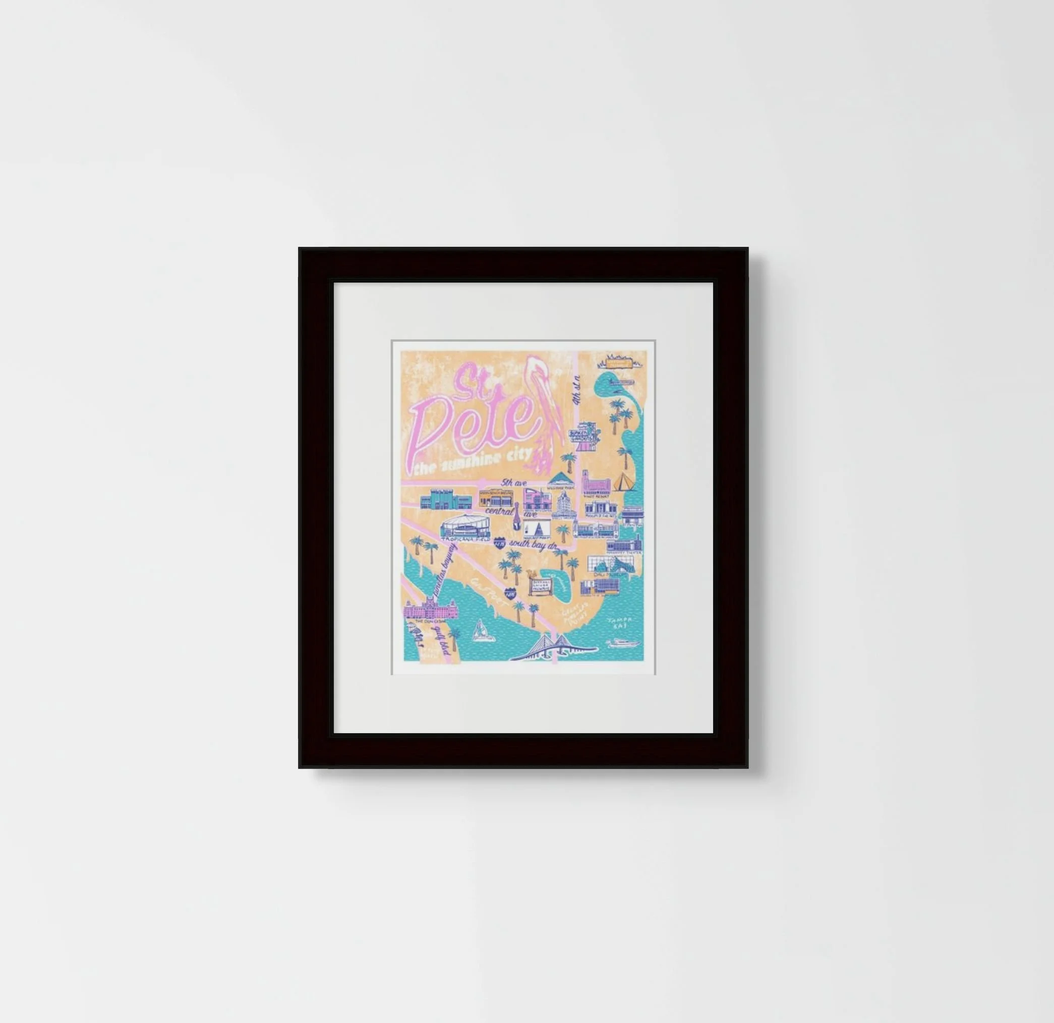 st pete map 11x14black frame with matte.jpg