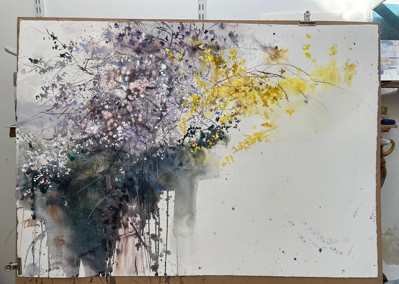 Blossoms, Spring
75x105cm

#blossom #enpleinair #spring #appreciation #quiet #breathing #flowers #exhibition  #landscape #wood #watercolour #malerei #artcontemporary #edinburgh #womenpainters #painting #artist #art #mixedmediapainting#pascalerentsch 