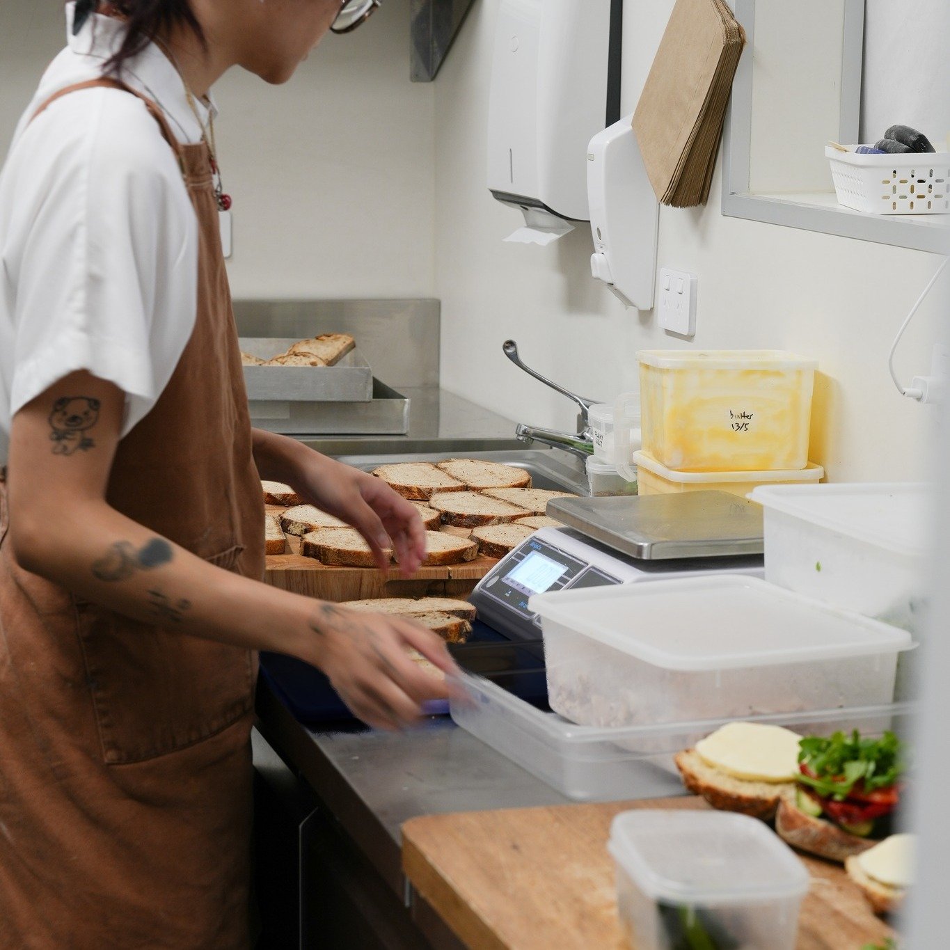 Say hello to Sandwich chef superstar, Danica 👋🏻

Danica utilises her strong passion for cooking to help us craft sandwiches that shine in our cabinet of goodies. She loves to cook for others, finding immense fulfillment in the act, and loves that B