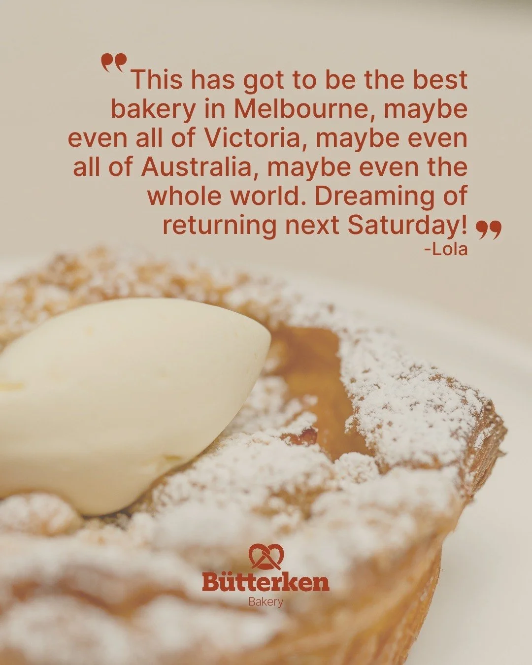 Lola, if you're reading this, thank you. Seriously 🥹

Reviews like this remind us why we do what we do.

The fact that you're already planning your next visit before you've even left? That's the kind of thing that makes early mornings and flour-cove
