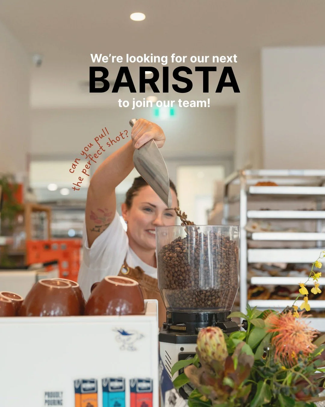 Calling all coffee lovers! We need a barista who takes their craft seriously ☕✨

Think you can pour a silky flat white and handle the daily coffee rush without breaking a sweat? We want to meet you.

We're after someone who's passionate about great c