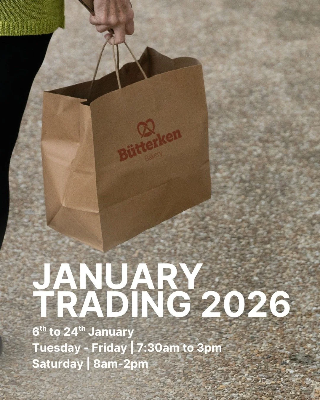 We're changing our hours for the next few weeks to give the team a well earned rest!

✅ OPEN Tuesday to Friday (7:30am-3pm) and Saturday (8am-2pm)
✅ Changed hours between 6th and 24th January
💛 Back to usual trading hours from 27th January

Can't wa