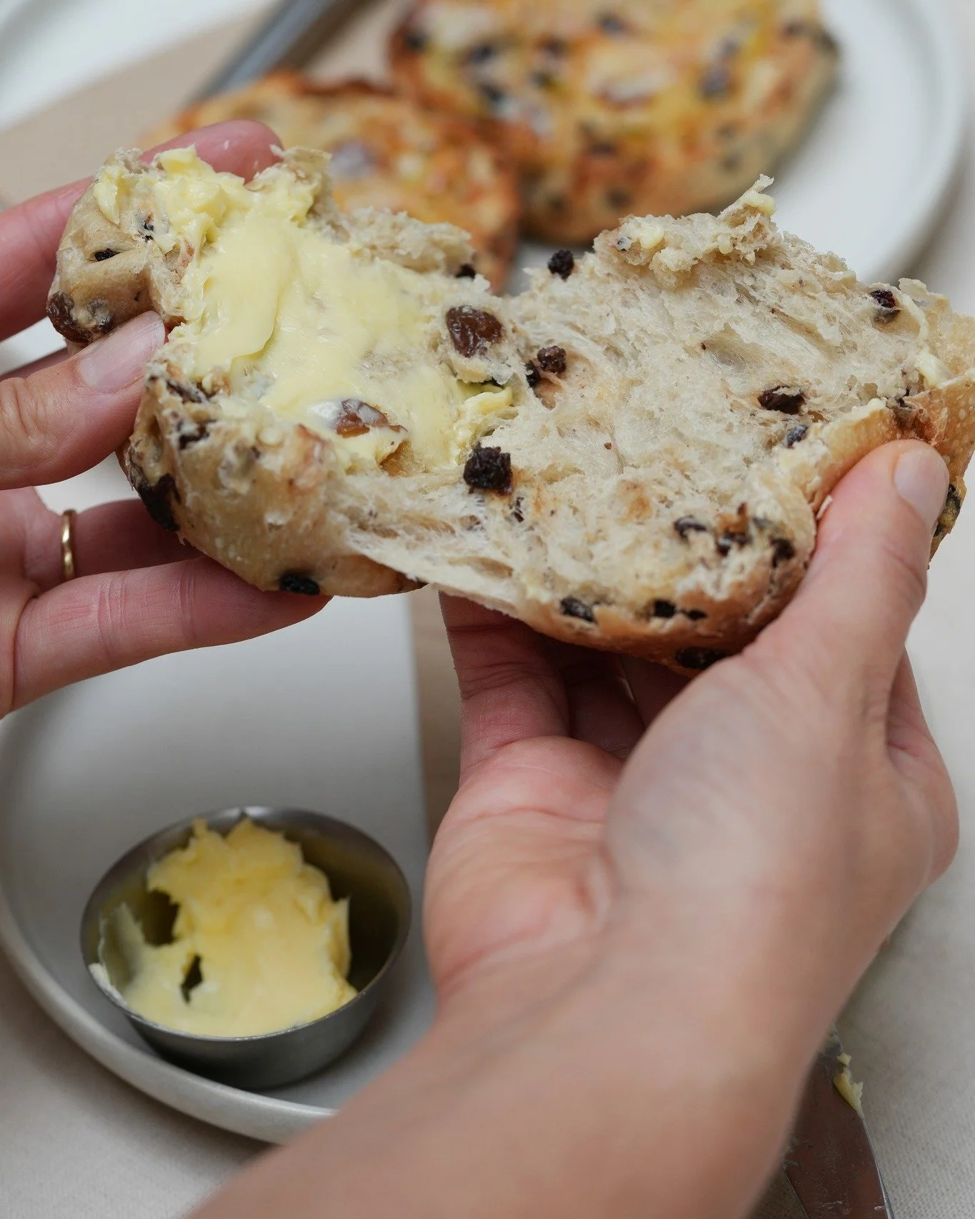 They see us roll'n 😎

A Raisin Roll'n to be precise. Now that Hot Cross Bun season is behind us, our much loved Raisin Rolls have made their comeback this week.

Eat them fresh. Toast them up. Butter it either way.

Made with our sourdough base, so 