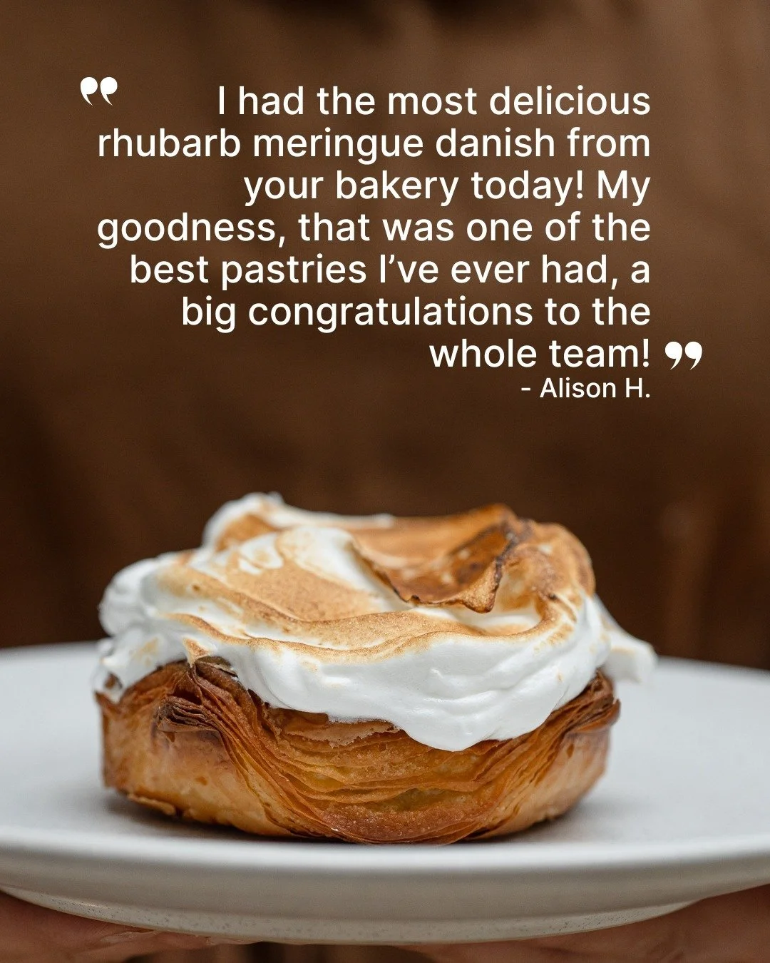 &ldquo;...one of the best pastries I&rsquo;ve ever had.&rdquo; 😭💛

OKAYYYYYYYY. That is a HUGE call.

Massive thank you to Alison for sending us this message after trying our Rhubarb Meringue Danish. To hear something we make called one of the best