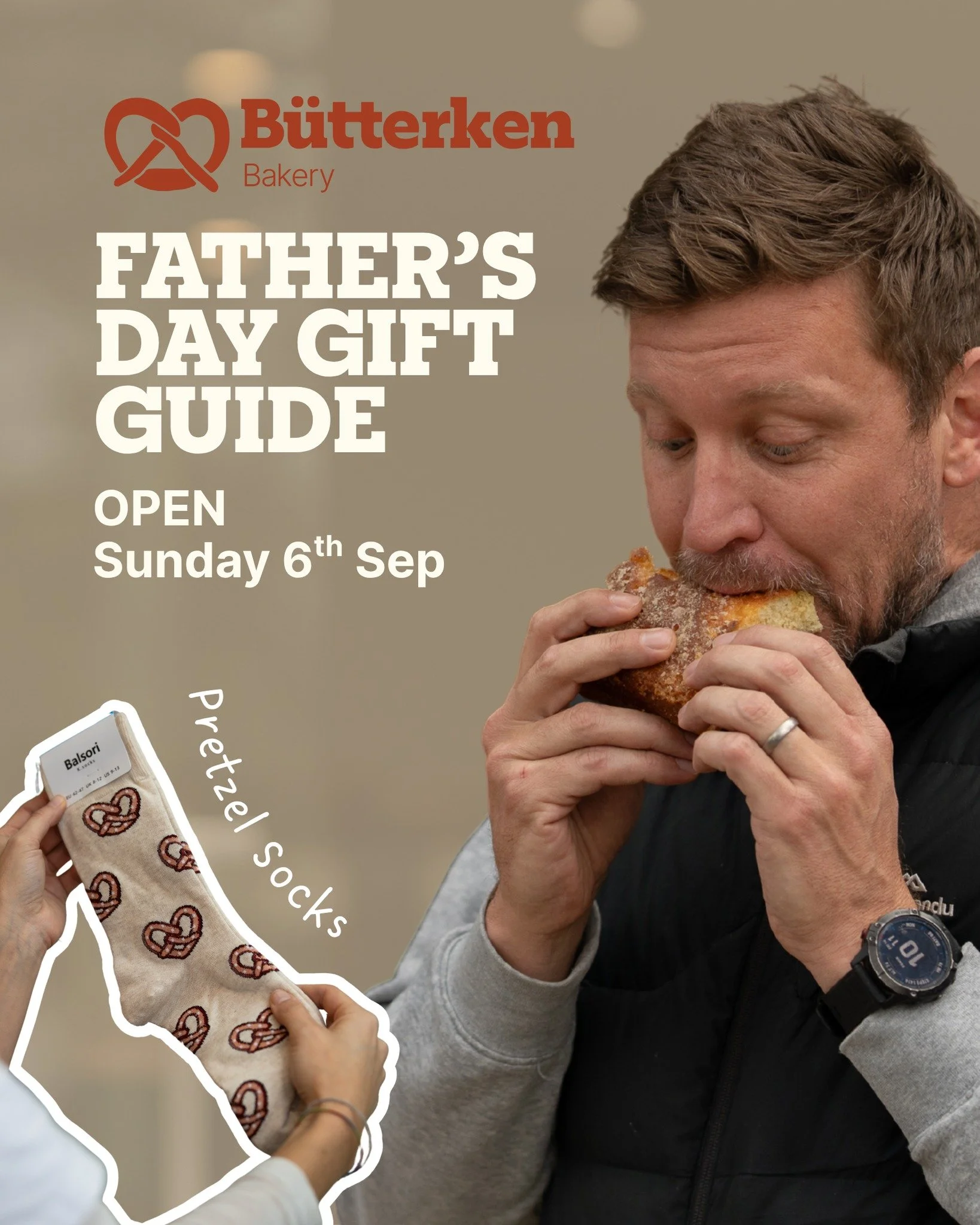 Open Sunday, 6th of Sep for Father&rsquo;s Day. Woo hoo!

Plan ahead as it is coming up soon, and finding the perfect gift for Dad doesn&rsquo;t have to mean another pair of socks...

Unless, of course, they&rsquo;re our Pretzel Socks! 🥨

This year,