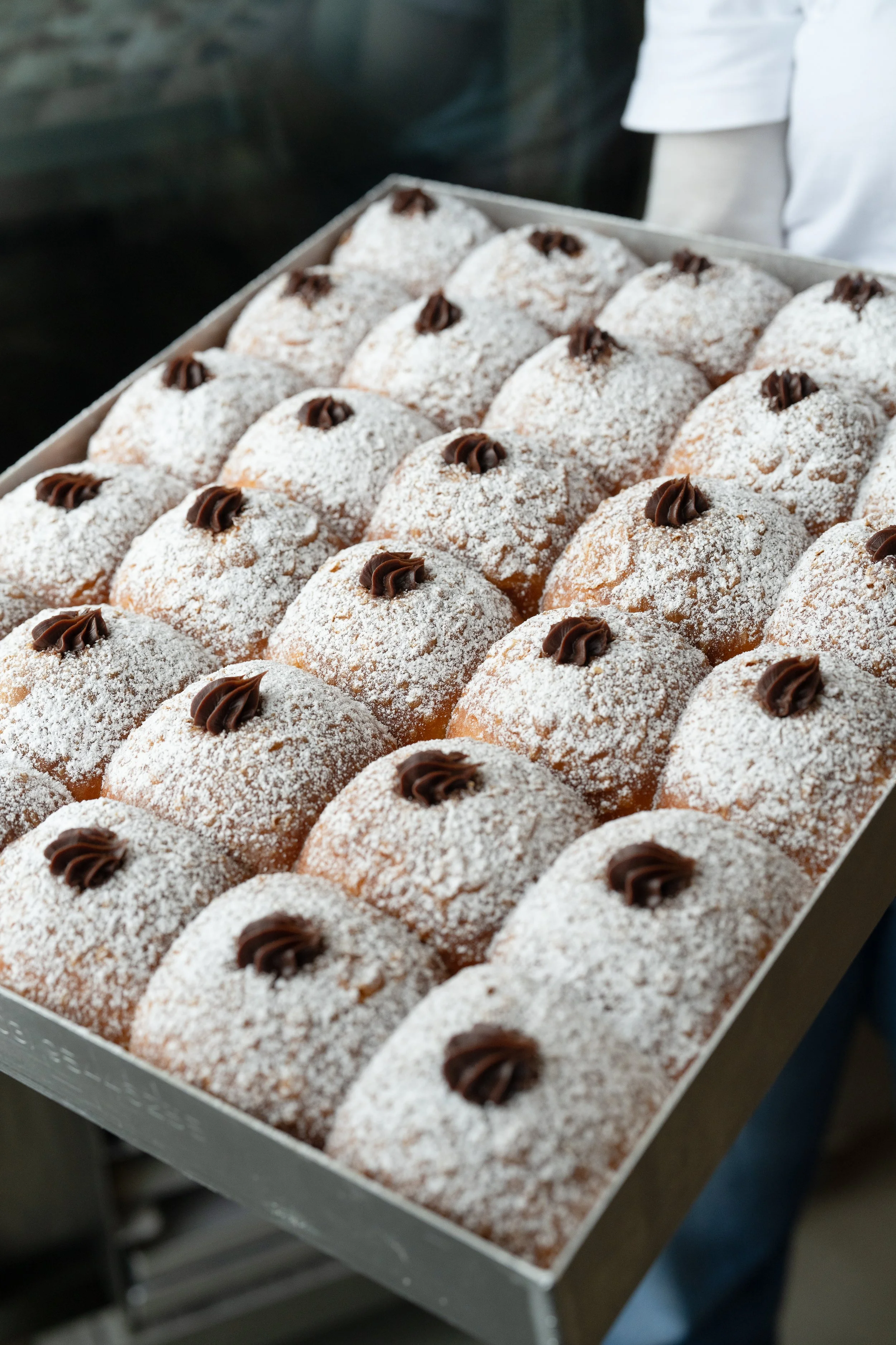 Butterken Bakery tray of chocolate hazelnut buns