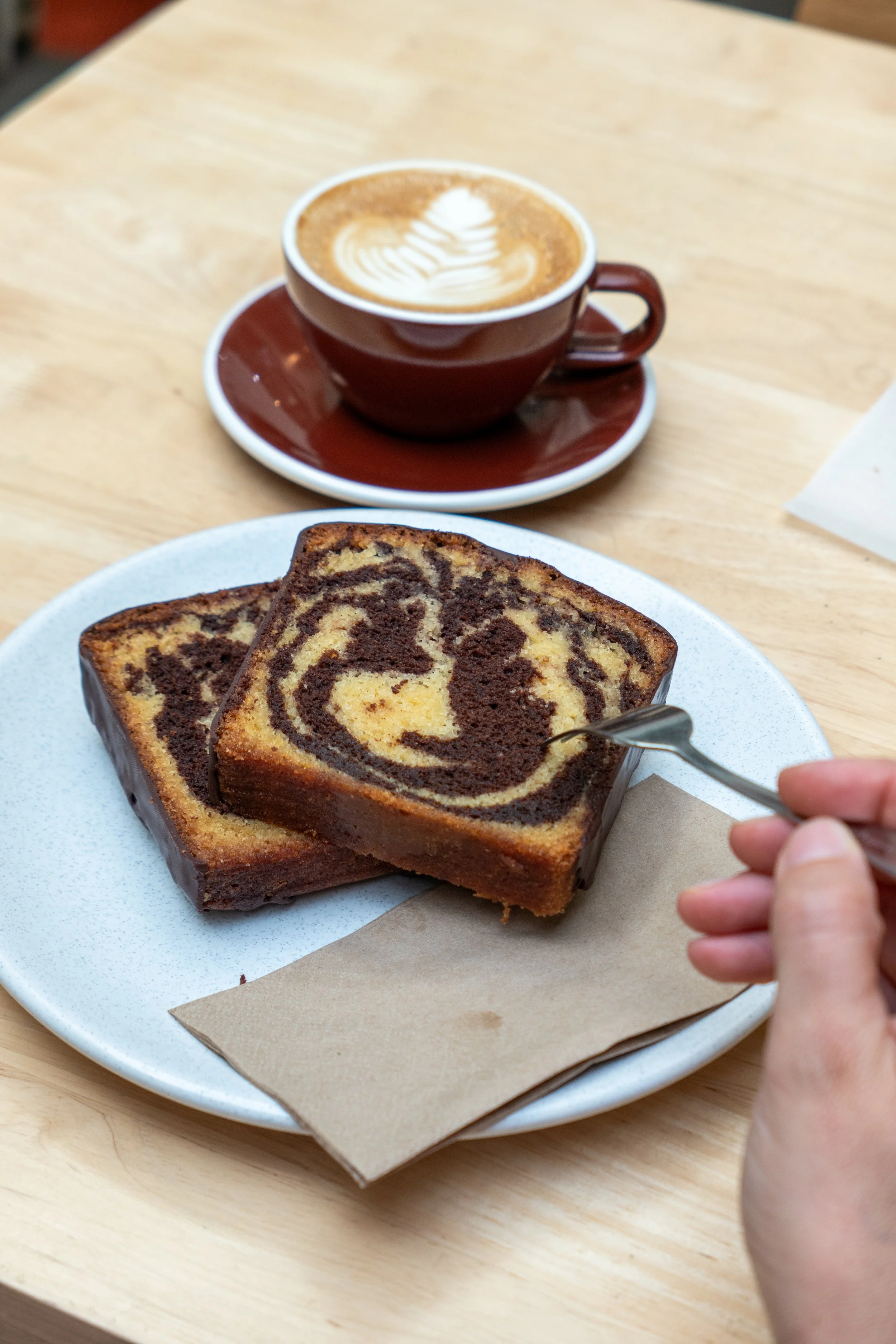 coffee and marble cake