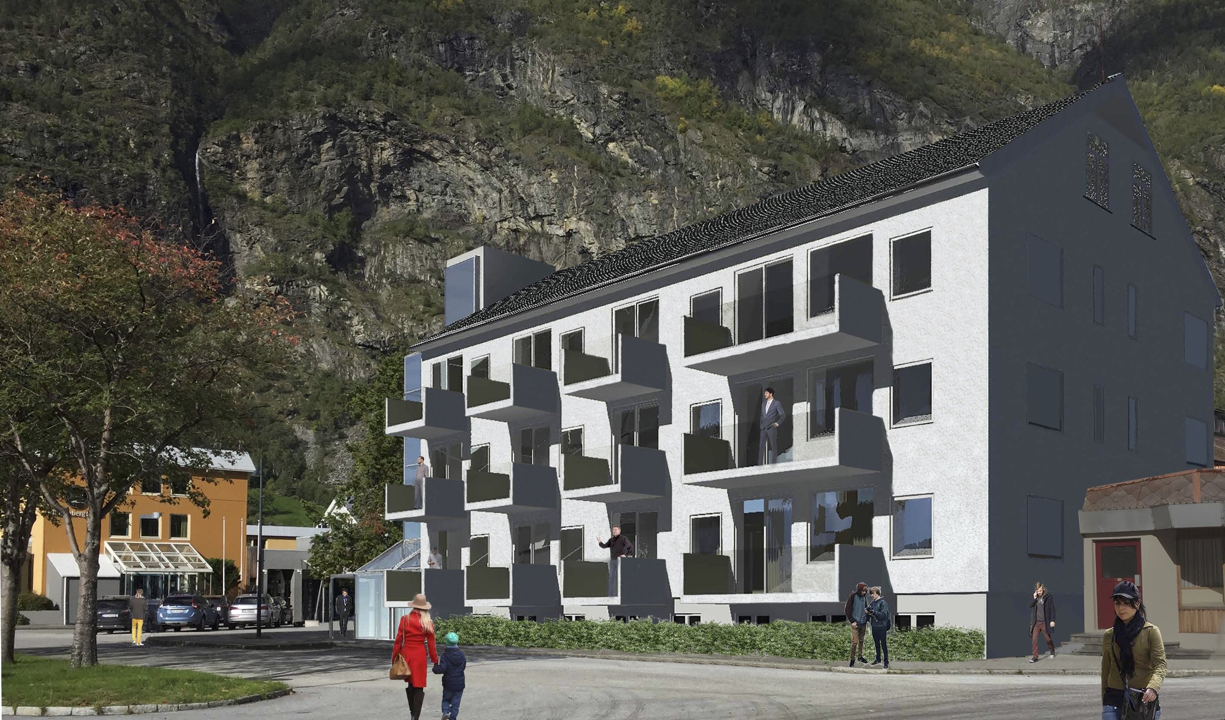 Klingenberg Hotel 2 fasade mot fjorden sett frå sør.jpg