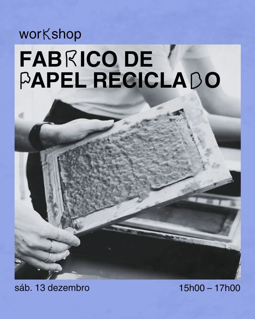 A espera terminou! Em dezembro voltamos com um dos nossos workshops favoritos: FABRICO DE PAPEL ARTESANAL ✨

Se queres aprender a transformar desperd&iacute;cio de papel em folhas &uacute;nicas feitas &agrave; m&atilde;o, este &eacute; o momento! Uma