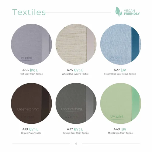 Plain and duo-weave textile cover swatches