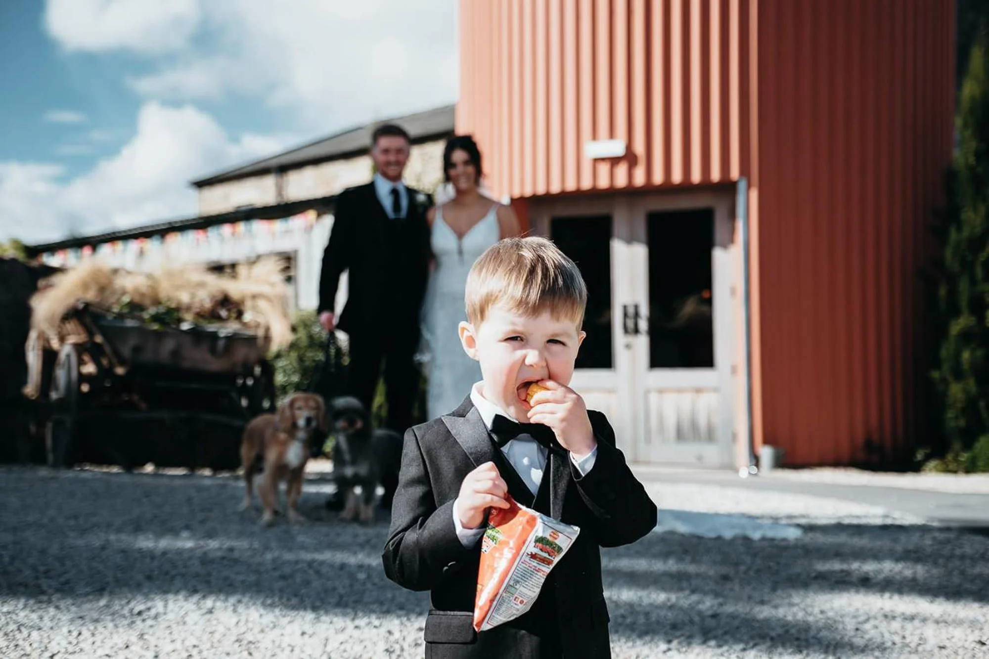 Colourful outdoor wedding portrait by Aaron Jeffels Photography