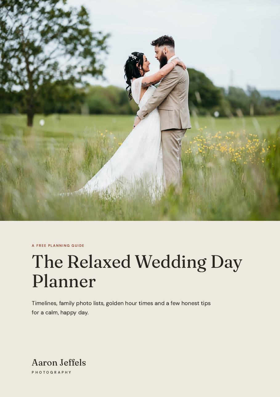 Relaxed Wedding Day Planner cover by Aaron Jeffels Photography
