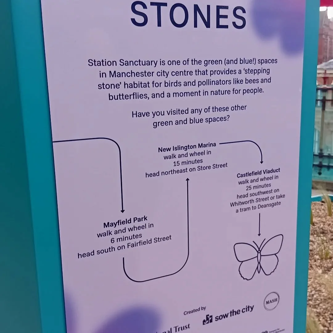 Little visit to Station Sanctuary at @ Manchester Piccadilly Station to plan some walking routes between Manchesters urban gardens.