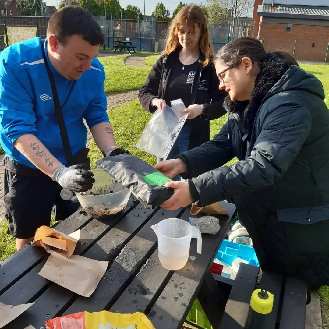 Fabulous Wednesday with time spent in our Pod garden and with @lancashirewildlifetrust and @wythenshawe_chg with their wildlife spaces workshop in the community garden.
