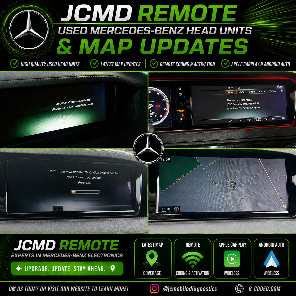 Mercedes Benz Used Head Unit (Anti-theft Unlock) and MAPS update