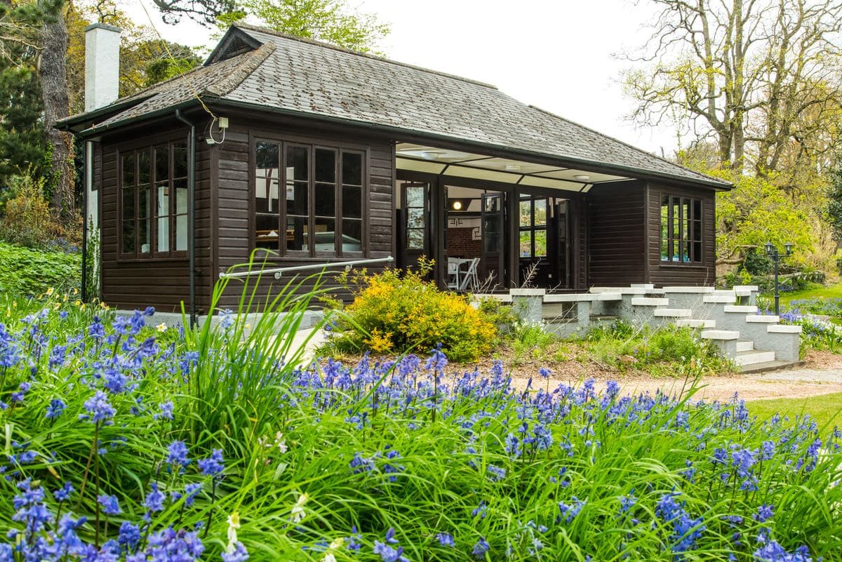 Summer house with blue bells
