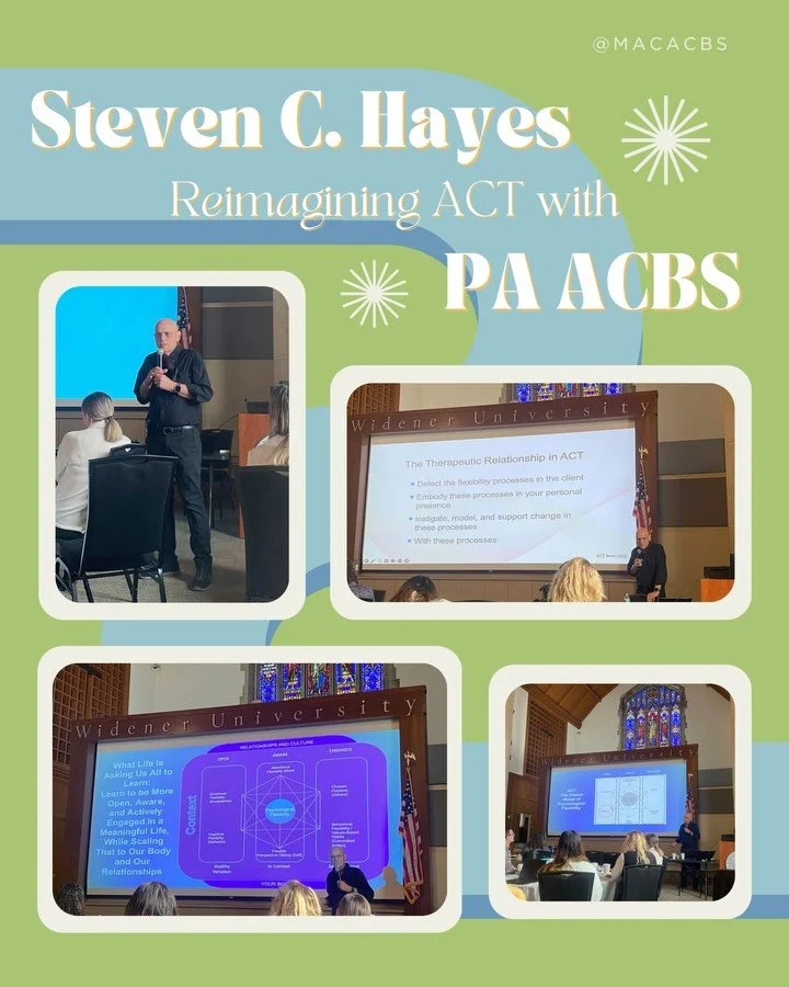 We were grateful for the opportunity to join Steven C. Hayes and the Pennsylvania Chapter of ACBS for Reimagining ACT, a lively and experiential two-day training exploring the future of ACT and the evolution of our field. Participants were invited to