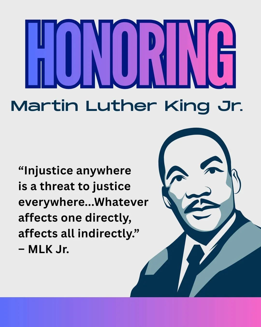 Today we honor the legacy of Dr. Martin Luther King Jr. and his powerful reminder:

&ldquo;Injustice anywhere is a threat to justice everywhere&hellip; Whatever affects one directly, affects all indirectly.&rdquo;

At Round Rock Pride, we stand for j