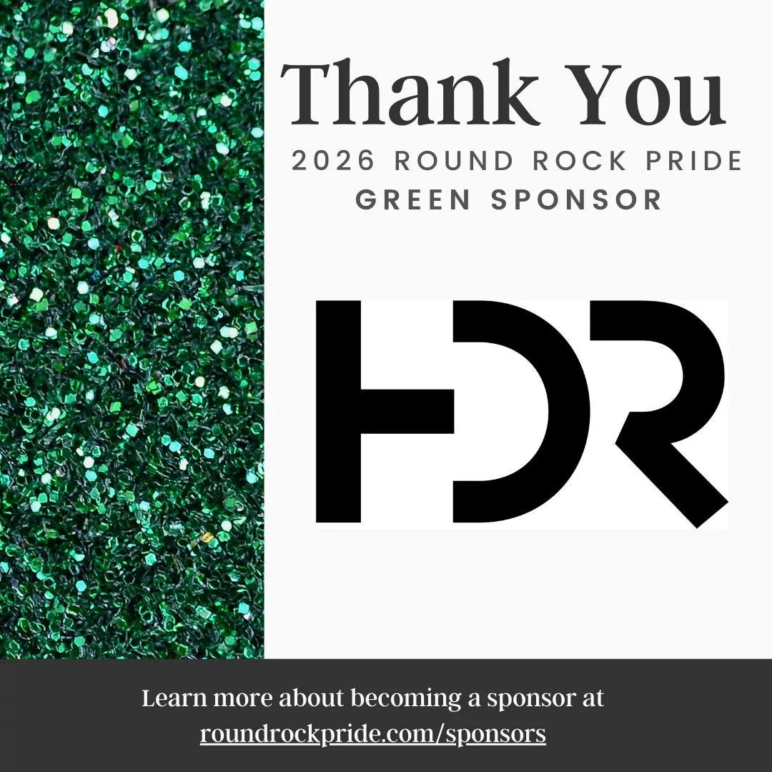✨ We are proud to have @hdr_inc  as a sponsor of #RoundRockPride2026! 🏳️&zwj;🌈 Your commitment to inclusion and equality helps make our work possible&mdash;thank you for standing with our community. 💖