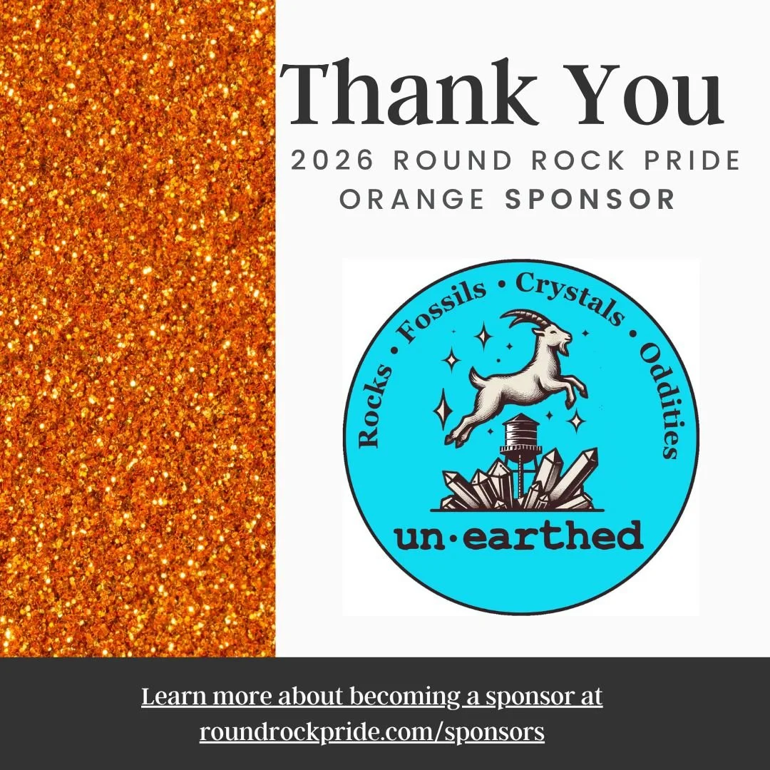 💖 A huge thank you to @unearthedatx  for supporting #RoundRockPride2026! 🏳️&zwj;🌈 Because of partners like you, we continue to uplift our community, celebrate authenticity, and create spaces for all. We&rsquo;re so grateful for your support! 🌈