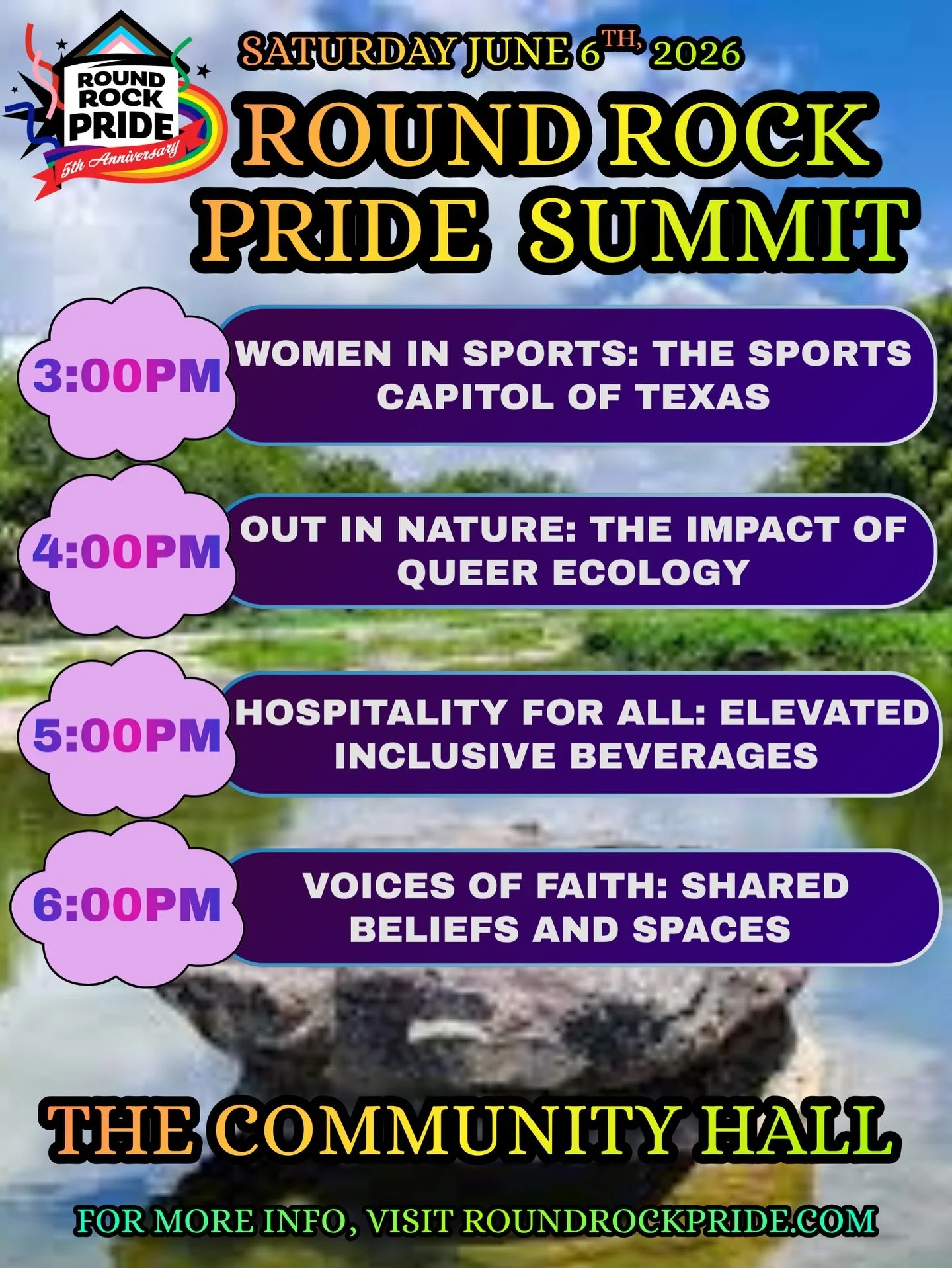Introducing The 2026 Round Rock Pride Summit, Where Perspectives Shift &amp; Stories Evolve! 

From sports to nature, faith to hospitality, our Summit brings together voices that challenge assumptions, expand perspectives, and open doors to new ways 