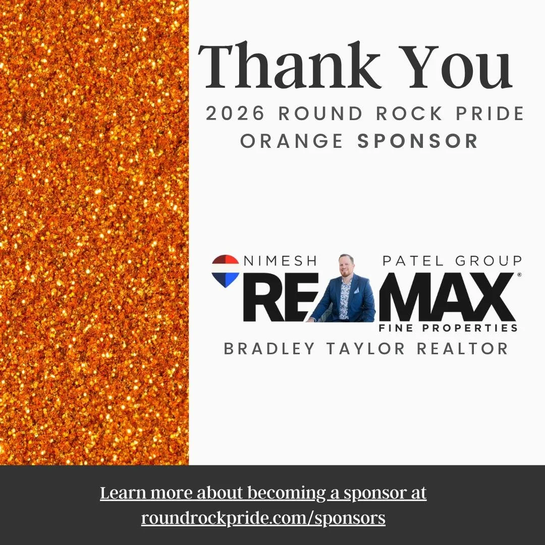 ✨ We are proud to have@bradley_taylor_realtor as a sponsor of #RoundRockPride2026! 🏳️&zwj;🌈 Your commitment to inclusion and equality helps make our work possible&mdash;thank you for standing with our community. 💖