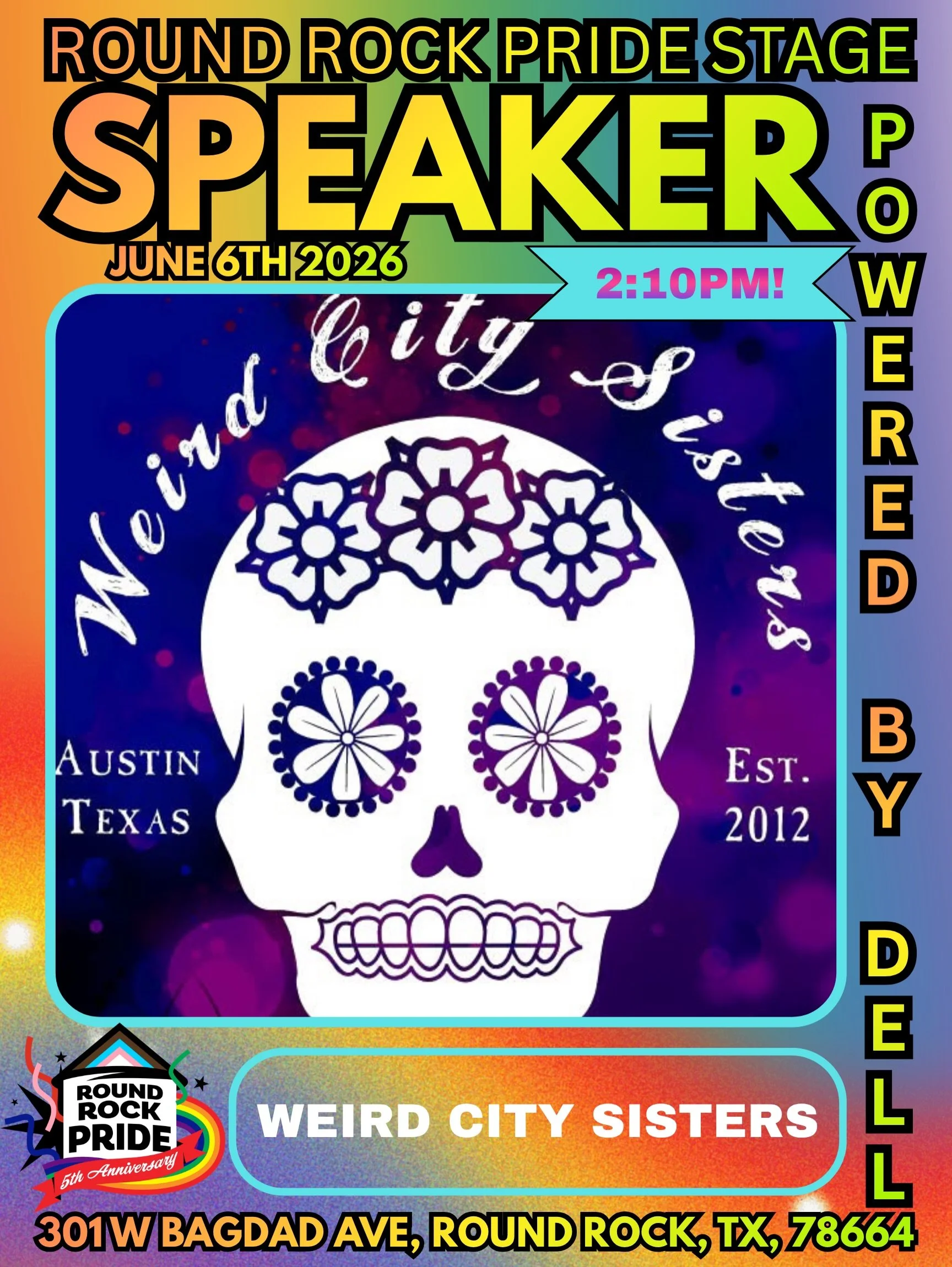 Round Rock Pride Festival 2026 Presents: 

ACT I
2:00 pm - 3:00 pm at the Round Rock Pride Stage Powered by Dell. More tba soon!