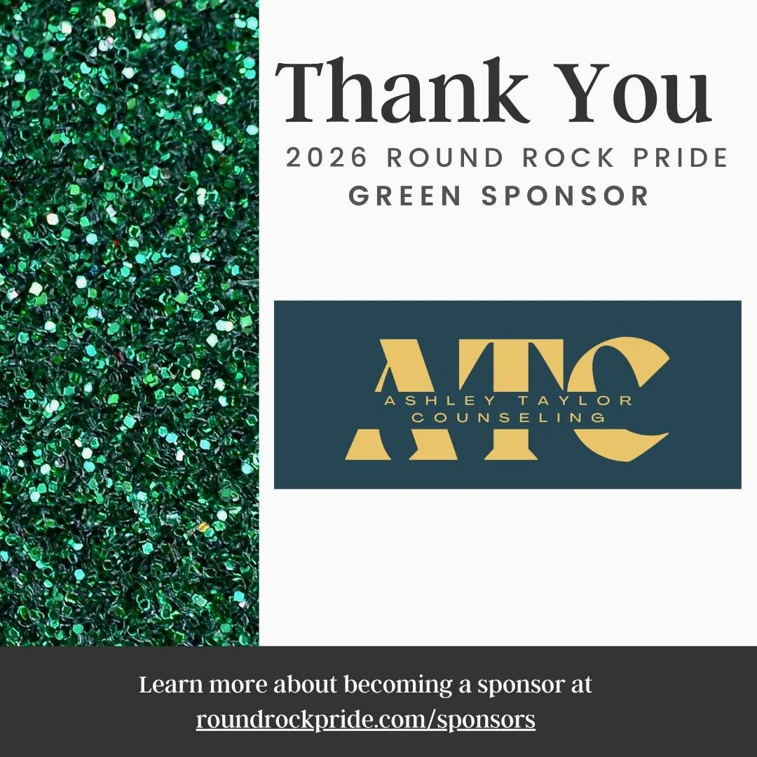 💖 A huge thank you to @ashleytaylorcounseling  for supporting #RoundRockPride2026! 🏳️&zwj;🌈 Because of partners like you, we continue to uplift our community, celebrate authenticity, and create spaces for all. We&rsquo;re so grateful for your supp