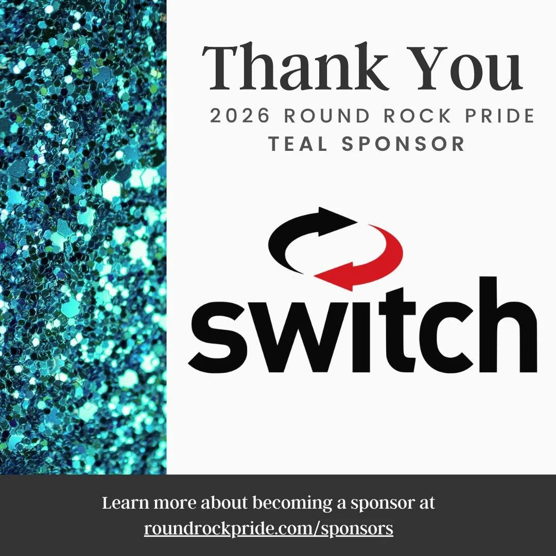 💖 A huge thank you to Switch  for supporting #RoundRockPride2026! 🏳️&zwj;🌈 Because of partners like you, we continue to uplift our community, celebrate authenticity, and create spaces for all. We&rsquo;re so grateful for your support! 🌈