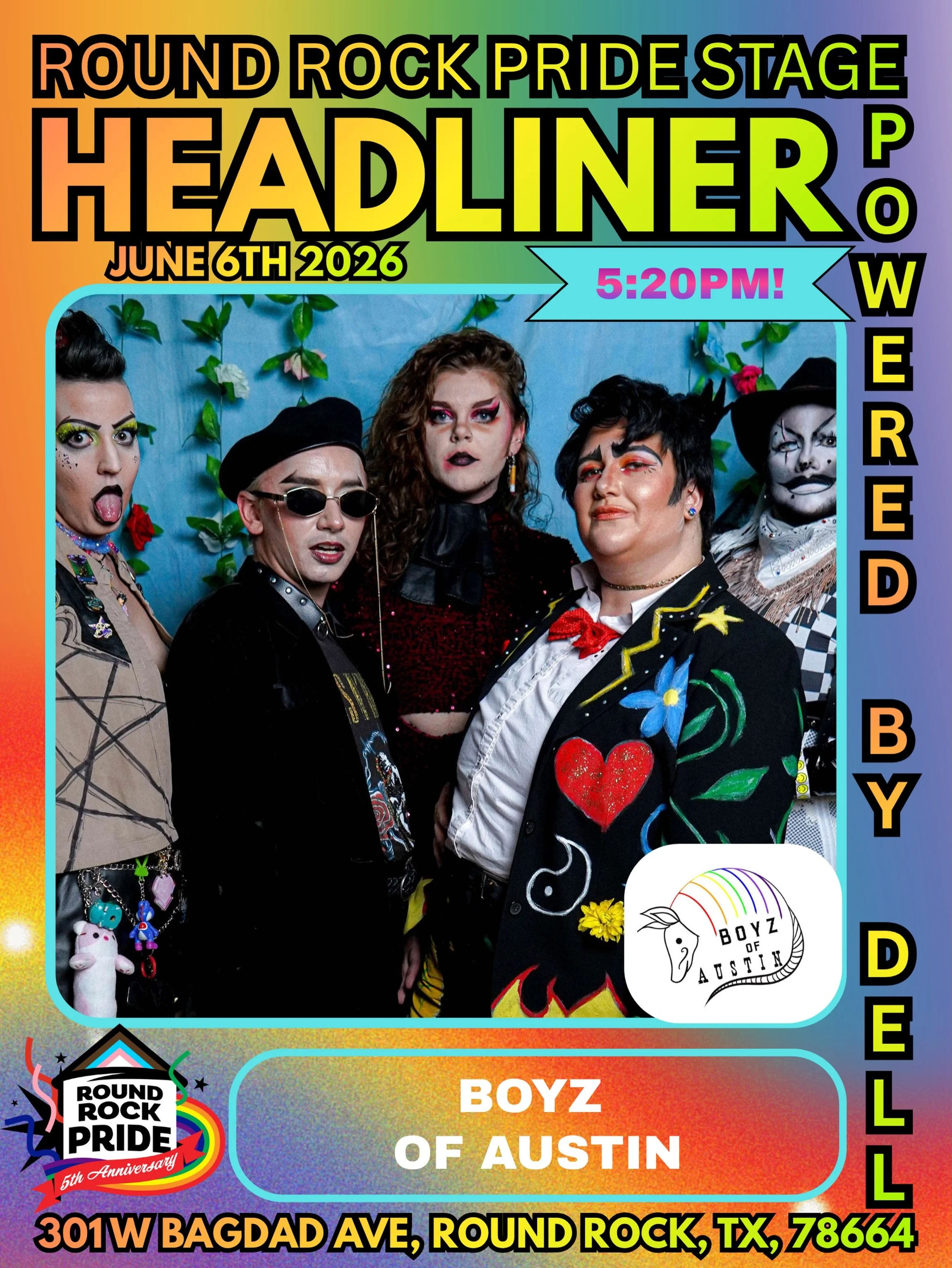 Round Rock Pride Festival 2026 Presents: 
@boyzofaustin during Act 4!

@sockmonkey613, former Mx Austin Pride, 2019 - 2021. 
@mctangelo, former Mx Austin Pride, 2024
@treydevine, current reigning Best Drag King of ATX
@gnarlymanx, producer of the Boy