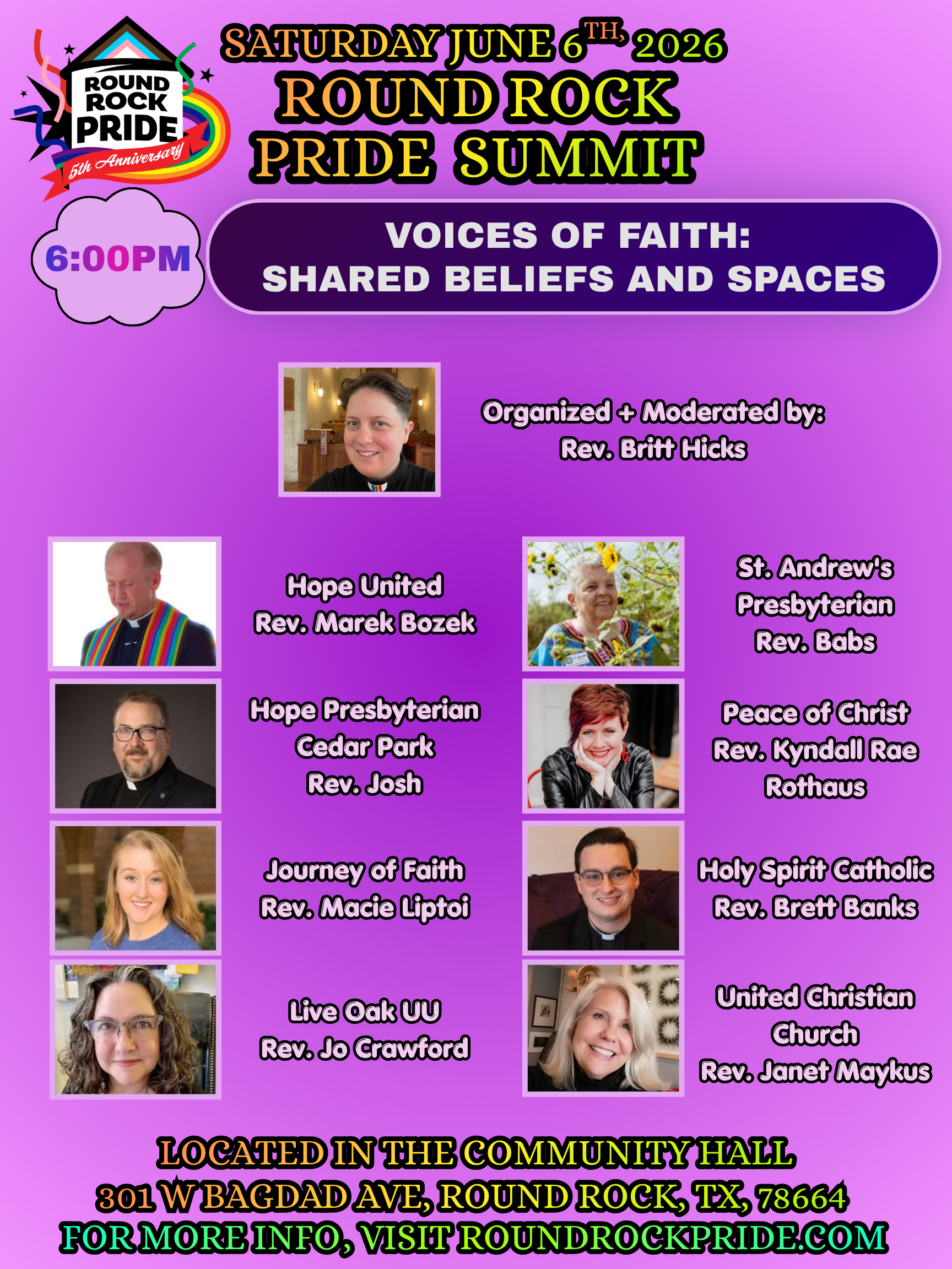 Round Rock Pride Summit: Voice of Faith: Shared Beliefs and Spaces