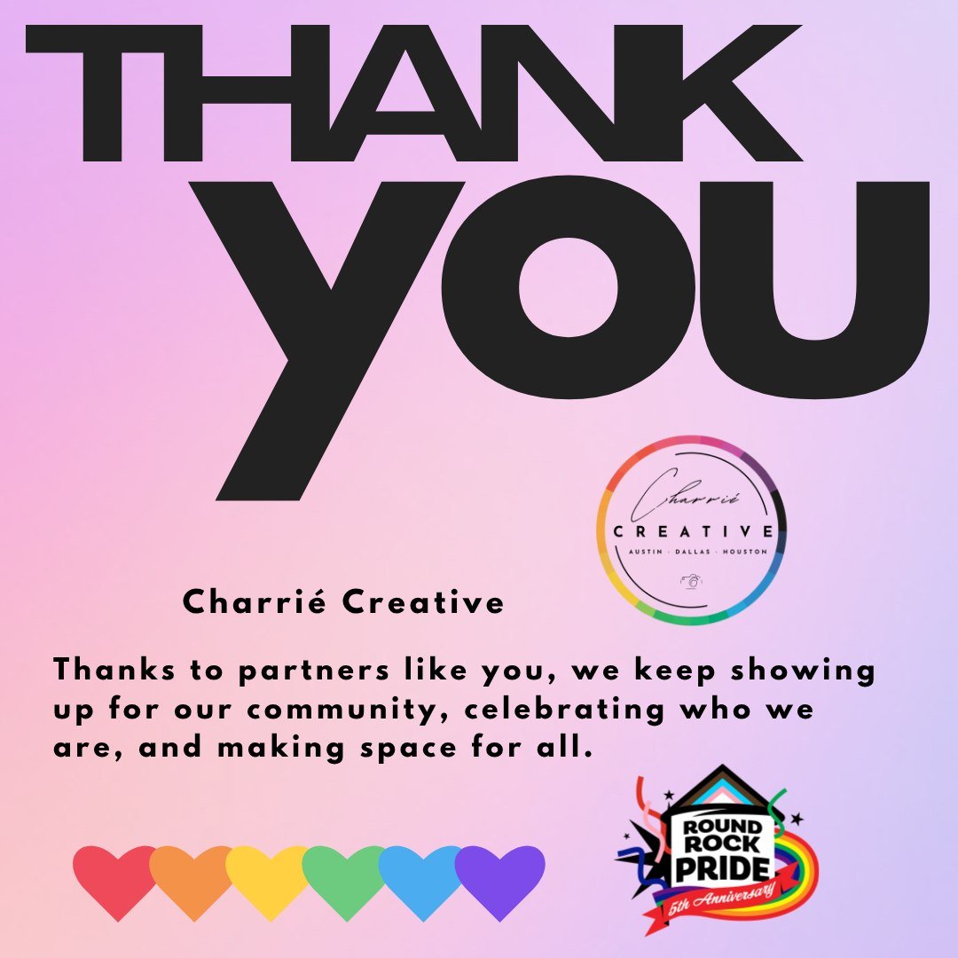 THANK YOU to Swallow Wines , JUNO BLACK MUSIC, @charriecreative, H-E-B  #591, @traderjoes, @Pepsi , and the Edward &amp; Helen Oppenheimer Foundation  for your support of Round Rock Pride! 🌈🛒 Partners like you make our 5th Anniversary Festival poss