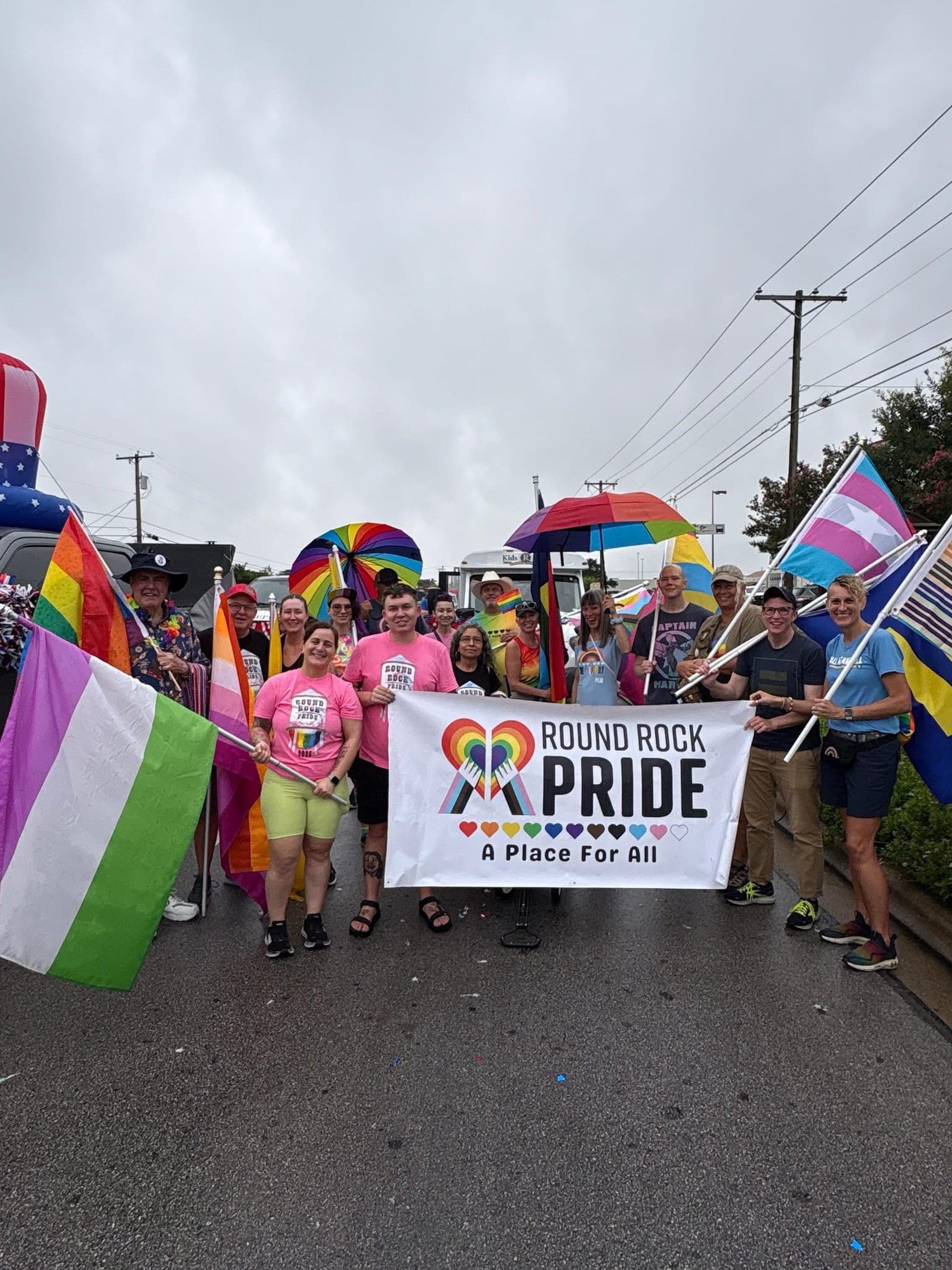 Volunteers Needed:
7/4/26 from 6:30 am - 10:30 am

Please join Round Rock Pride as we walk in the annual Fourth of July parade! All age appropriate pride costumes or your RR Pride shirt is encouraged! 

*details below* 

Parking: You must enter from 