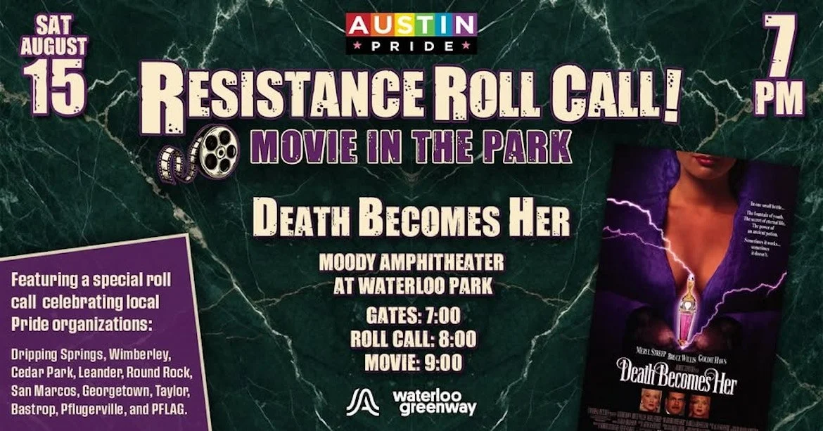 Resistance Roll Call! Pride Movie Night in the Park: Death Becomes Her