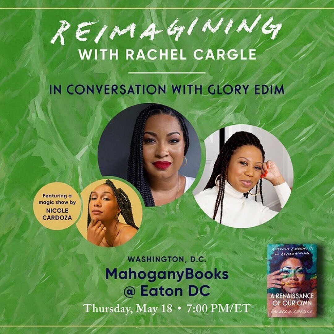 So ready for my conversation with @rachel.cargle on Thursday, May 18th! Will you be there?✨@mahoganybooks

#RachelCargle #blackandbooksish #AROOO #Reimagining #Blackauthors #arenaissanceofourown #renaissance