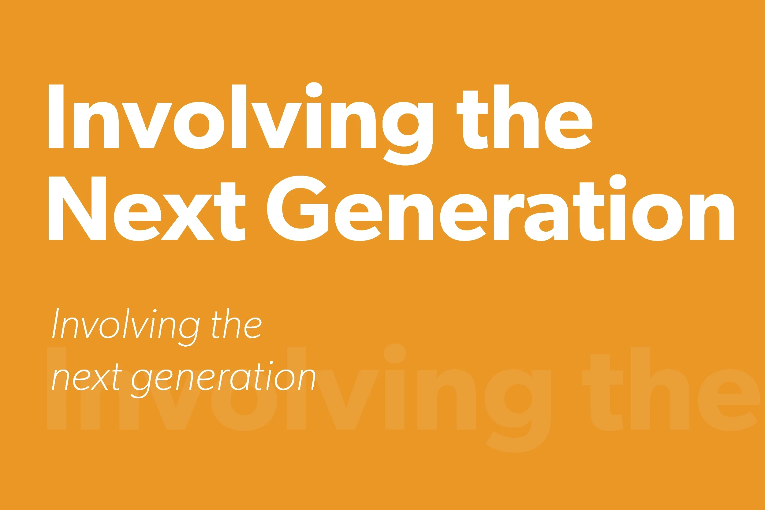 Involving the Next Generation