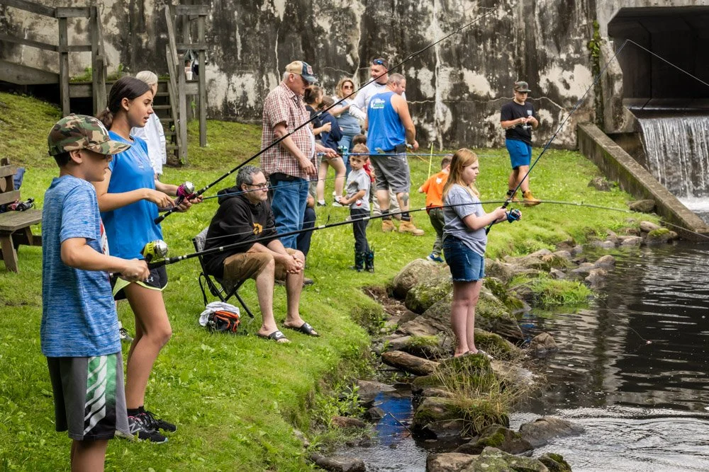 The serious business of fishing.