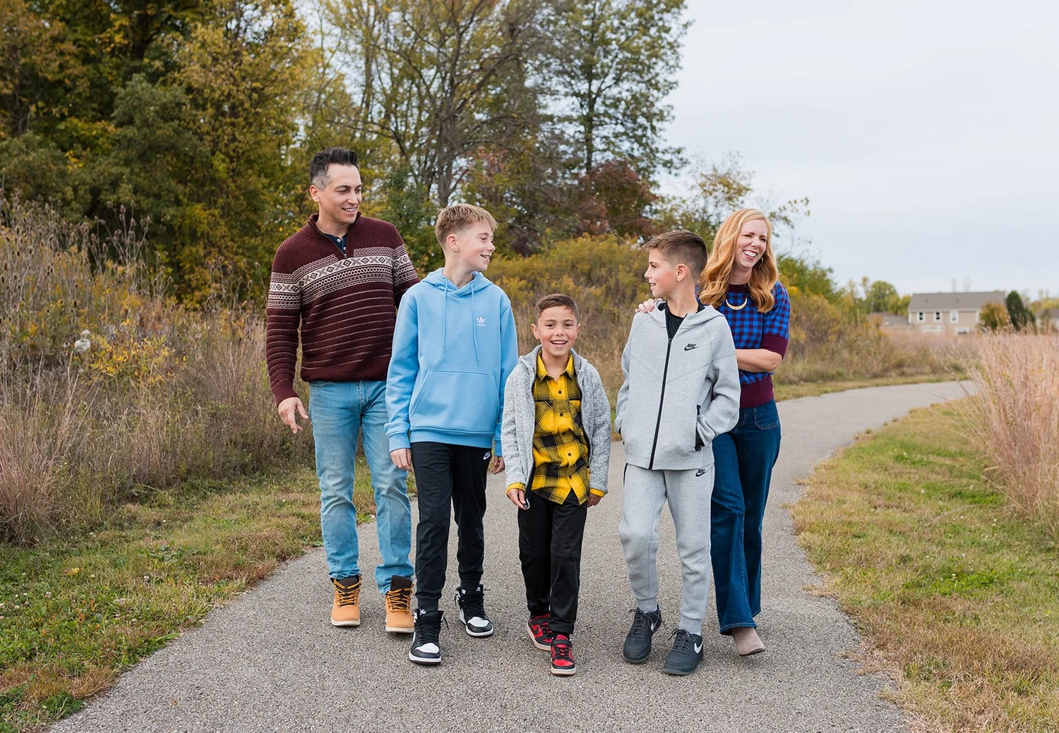 Family portrait during fall mini session