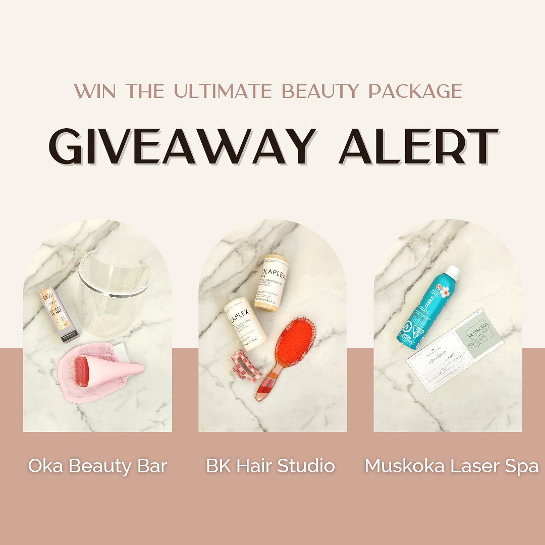 🚨 It's GIVEAWAY time! 🚨 

Win the ultimate BEAUTY package 💕 

@okabeautybar
@bk.hairstudio
@muskokalaserspa

Have teamed up to put together this amazing giveaway prize! 

Valued at $440 💫 

Here is how to enter : 
Like this photo
Tag at least 3 f