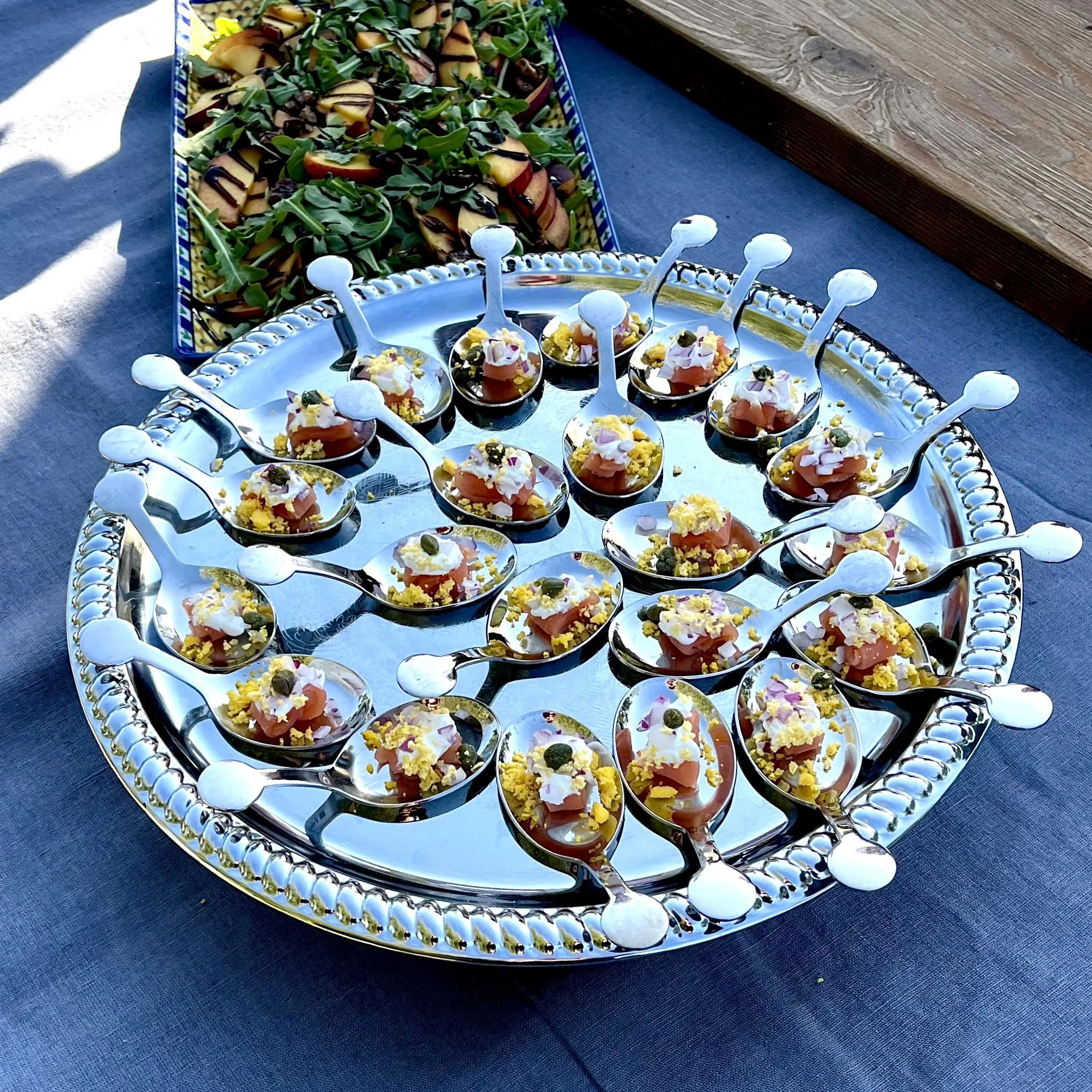 Capo Creek salmon spoons round platter.jpg