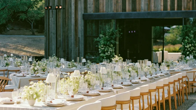 Reception details at a Napa estate illustrating a wine country wedding planning checklist