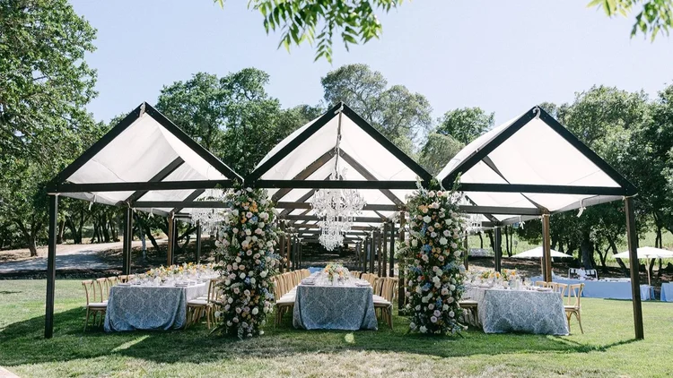 Evening reception in Napa with guests, illustrating wine country wedding guest lodging