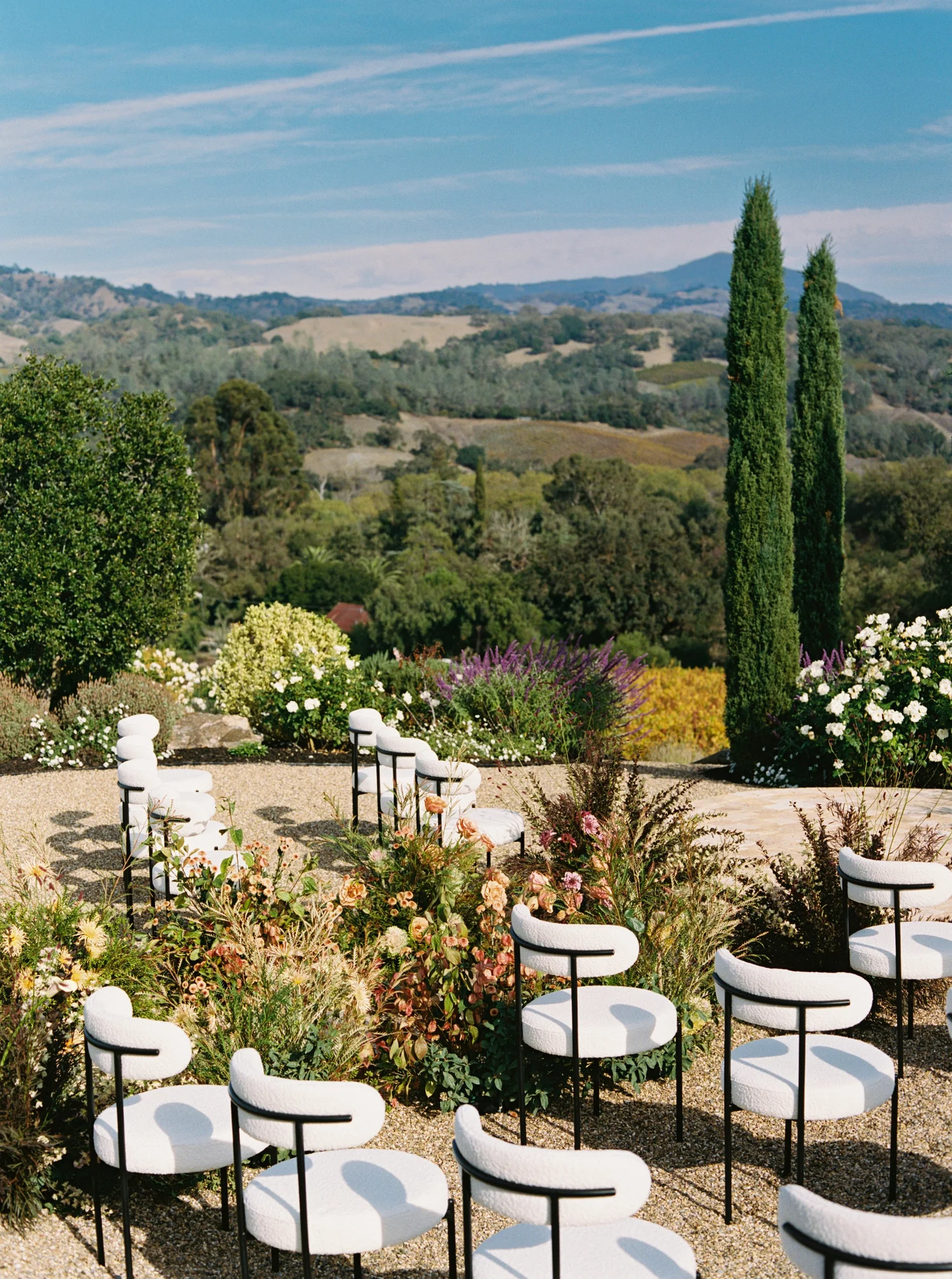 Estate terrace arranged for a private corporate retreat