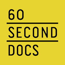 60 Seconds logo with yellow background, black text reading '60 Second Docs' with '60' above a line, 'SECOND' in the middle, and 'DOCS' below.
