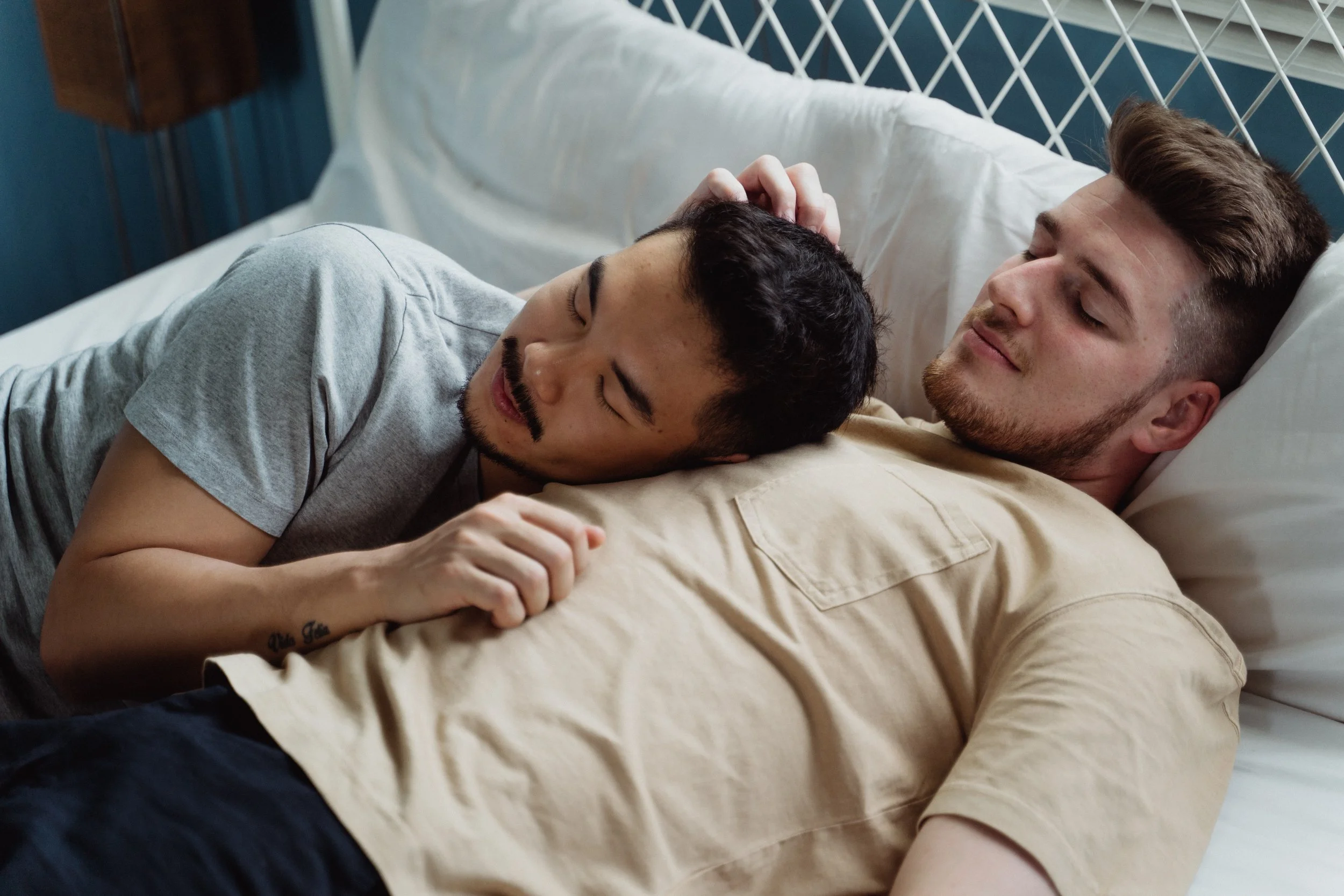 Trevor James providing professional cuddle therapy and platonic touch session in a safe and comfortable environment.